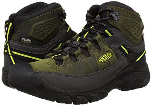 KEEN Men's Targhee 3 Mid Height Waterproof Hiking Boots, Forest Night/Evening Primrose, 8.5