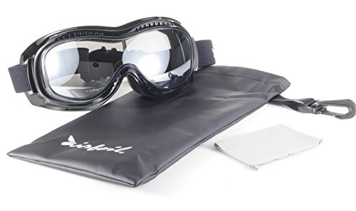 Pacific Coast Airfoil Padded 'Fit Over Glasses' Riding Goggles (Black Frame/Silver Smoke Lens)