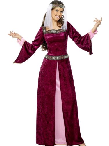 Smiffys Women Maid Marion Adult Sized Costume, Burgundy, XL - US Size 18-20