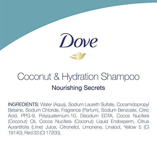 Dove Nourishing Secrets Hydrating Shampoo for Daily Use Coconut and Hydration Dry Hair Shampoo With Refreshing Lime Scent 12 oz, 6 Count