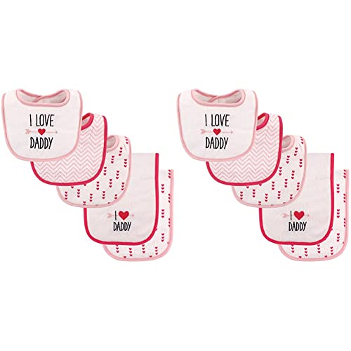 Luvable Friends Unisex Baby Bib and Burp Cloth Set, Girl Daddy, One Size