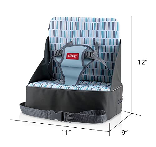 Nuby Easy Go Safety Lightweight High Chair Booster Seat, Great for Travel, Gray