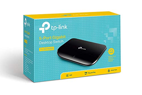TP-Link 5 Port Gigabit Ethernet Network Switch | Plug and Play | Desktop or Wall-Mount | Plastic Case Ethernet Splitter | Fanless | Traffic Optimization | Unmanaged (TL-SG1005D)