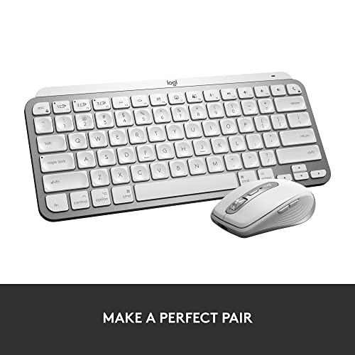 Logitech MX Keys Mini for Mac Minimalist Wireless Illuminated Keyboard, Compact, Bluetooth, Backlit Keys, USB-C, Metal Build, Compatible with MacBook Pro,Macbook Air,iMac,iPad