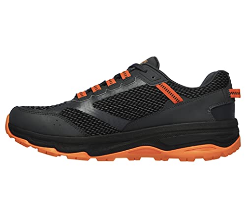 Skechers Men's GOrun Altitude-Trail Running Walking Hiking Shoe with Air Cooled Foam Sneaker, Charcoal/Orange, 8
