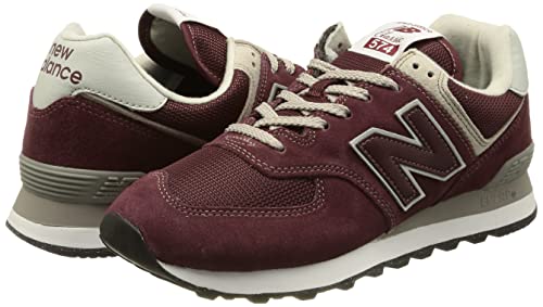 New Balance Men's 574 Core Sneaker, Burgundy/White, 5