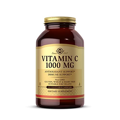 Solgar Vitamin C 1000 mg, 250 Vegetable Capsules - Antioxidant and Immune Support - Overall Health - Healthy Skin and Joints - Bioflavonoids Supplement - Non GMO, Vegan, Gluten Free, Kosher - 250 Servings