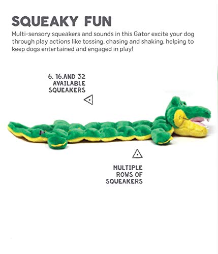 Outward Hound Squeaker Matz Plush Gator Dog Toy, Small