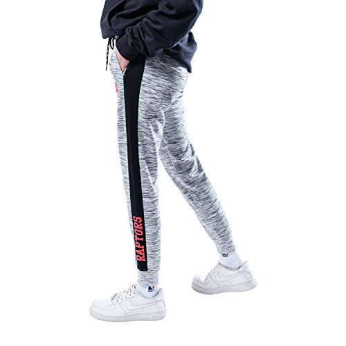 Ultra Game NBA Toronto Raptors Womens Active Basic Fleece Jogger Sweatpants, Space Dye Gray, Small