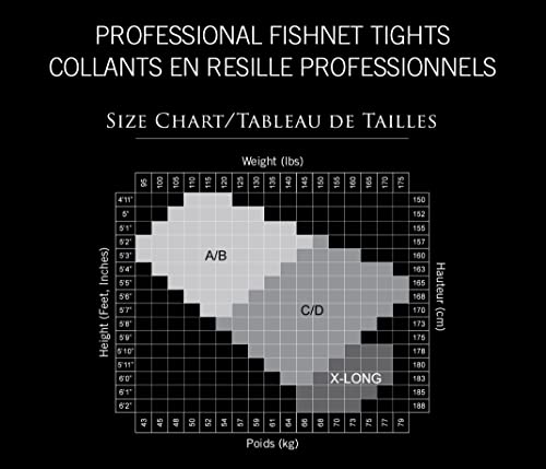 Leg Avenue womens Professional Fishnet Tights Hosiery, Black, C D US