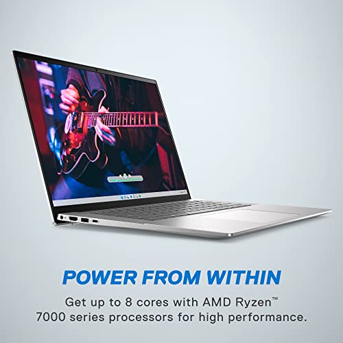 Dell Inspiron 16 5635 Laptop - QHD, 16 inch, AMD Ryzen 7-7730U Processor, 16GB LPDDR4x RAM, 1TB SSD, AMD Radeon Graphics, Windows 11 Home, 1 Year Premium Support - Platinum Silver