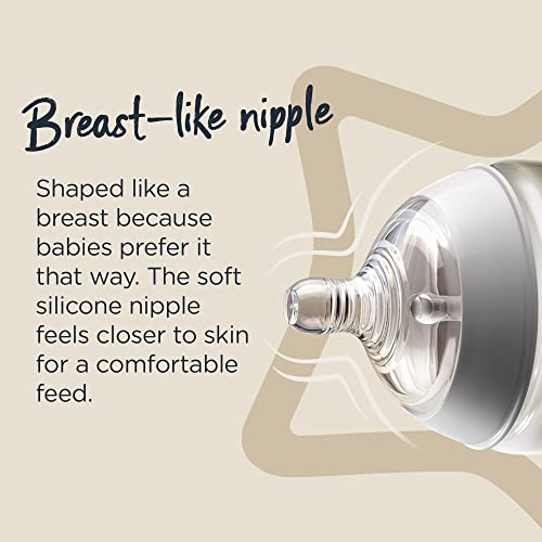 Tommee Tippee Closer to Nature Baby Bottles Slow Flow Breast-Like Nipple with Anti-Colic Valve (9oz, 2 Count)