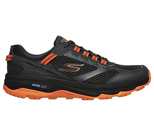 Skechers Men's GOrun Altitude-Trail Running Walking Hiking Shoe with Air Cooled Foam Sneaker, Charcoal/Orange, 14