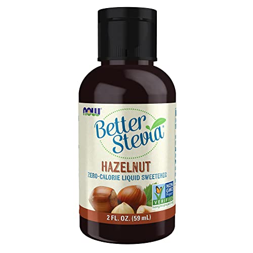 NOW Foods, Better Stevia Liquid, Hazelnut, Zero-Calorie Liquid Sweetener, Low Glycemic Impact, Certified Non-GMO, 2-Ounce