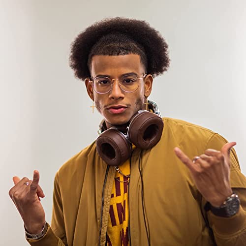 Over Ear Headphone, Wired Premium Stereo Sound Headsets with 50mm Driver, Foldable Comfortable Headphones with Protein Earmuffs and Shareport for Recording Monitoring Podcast PC TV- with Mic (Silver)