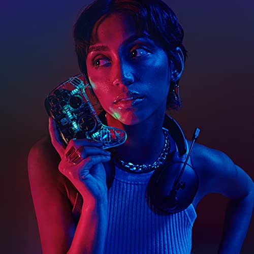 Afterglow LED Wireless Deluxe Gaming Controller - Licensed by Nintendo for Switch and OLED - RGB Hue Color Lights - See through Gamepad Controller - Paddle Buttons