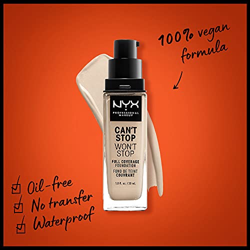 NYX PROFESSIONAL MAKEUP Can't Stop Won't Stop Foundation, 24h Full Coverage Matte Finish - Fair