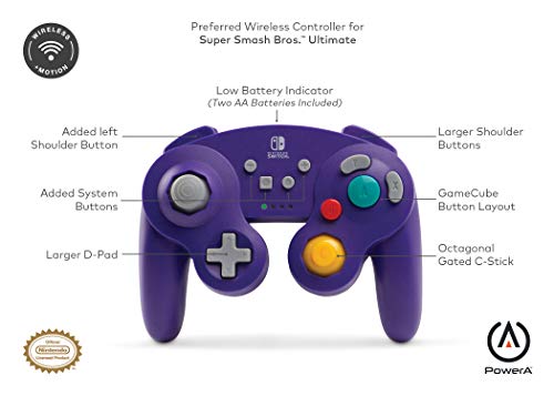 PowerA Wireless GameCube Style Controller for Nintendo Switch - Purple
