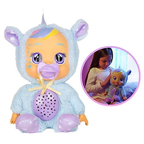 Cry Babies Goodnight Jenna - 12' Sleepytime Baby Doll | Plays 5 Lullabies and Night Light Starry Sky Projection , Blue