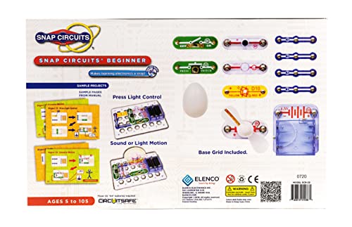 Snap Circuits Beginner, Electronics Exploration Kit, Stem Kit For Ages 5-9 (SCB-20)