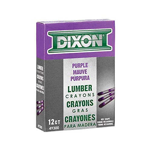 Dixon Industrial Lumber Marking Crayons, 4.5' x 1/2' Hex, Purple, 12-Pack (49300)