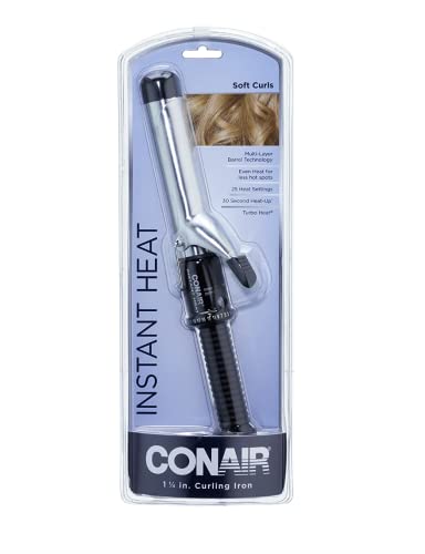 Conair Instant Heat 1 1/4-Inch Curling Iron, 1 ¼ inch barrel produces loose curls – for use on medium and long hair