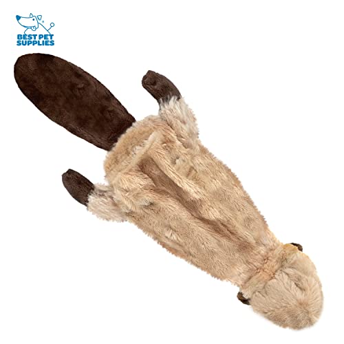 Best Pet Supplies 2-in-1 Stuffless Squeaky Dog Toys with Soft, Durable Fabric for Small, Medium, and Large Pets, No Stuffing for Indoor Play, Holds a Plastic Bottle - Squirrel, Large