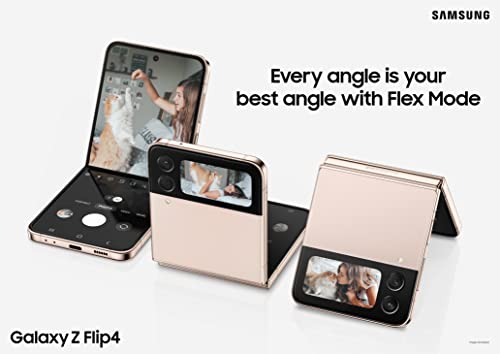 SAMSUNG Galaxy Z Flip 4 Cell Phone, Factory Unlocked Android Smartphone, 256GB, Flex Mode, Hands Free Camera, Compact, Foldable Design, Informative Cover Screen, US Version, Pink Gold