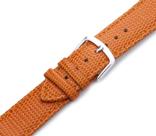 Hadley-Roma 18mm 'Women's' Leather Watch Strap, Color:Orange (Model: LSL725RAG180)
