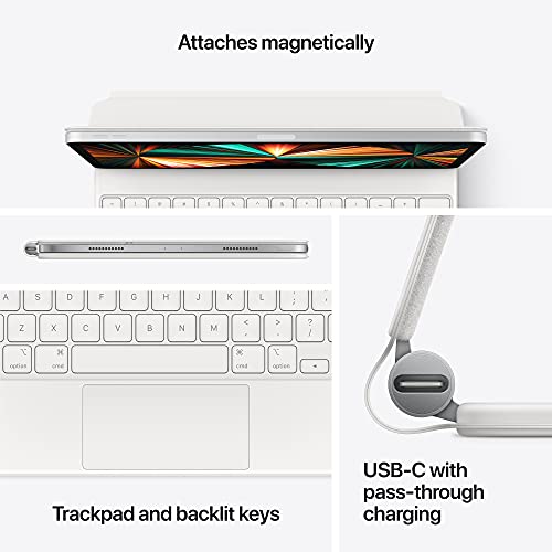 Apple Magic Keyboard: iPad Keyboard and case for iPad Pro 12.9‑inch (3rd, 4th, 5th and 6th Generation), Great Typing Experience, Built-in trackpad, US English - White