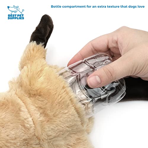 Best Pet Supplies 2-in-1 Stuffless Squeaky Dog Toys with Soft, Durable Fabric for Small, Medium, and Large Pets, No Stuffing for Indoor Play, Holds a Plastic Bottle - Squirrel, Large
