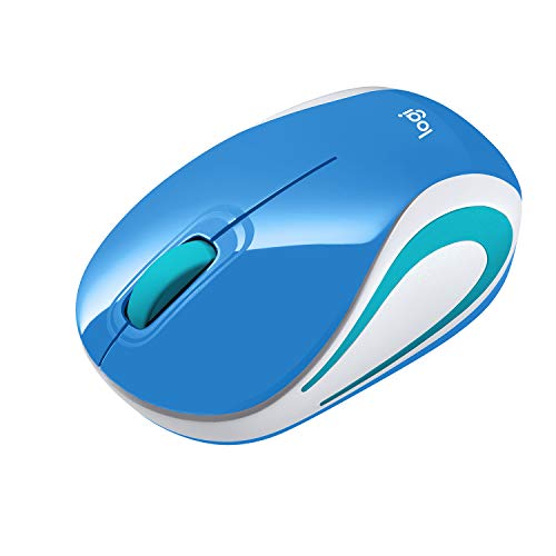 Logitech Wireless Mini Mouse M187 Ultra Portable,1000 DPI Optical Tracking, 3-Buttons, PC/Mac/Laptop - Palace Blue