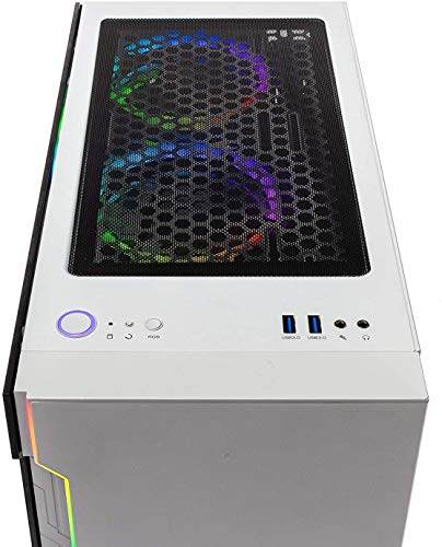 SkyTech Archangel Gaming Computer PC Desktop - Ryzen 5 3600 6-Core 3.6GHz, GTX 1660 Ti 6G, 500G SSD, 8GB DDR4 3000, RGB, AC WiFi, Windows 10 Home 64-bit, White