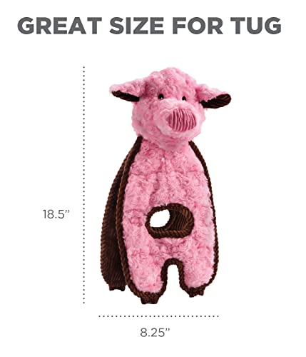 Charming Pet Cuddle Tugs Pig Plush Interactive Dog Tug Toy