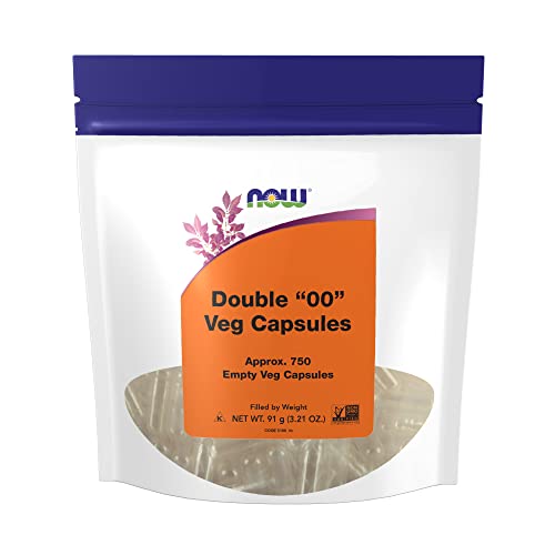 NOW Supplements, Empty Vegetarian Capsules, Double '00', Filled by Weight, Non-GMO Project Verified, 750 Veg Capsules
