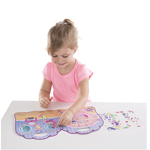 Melissa and Doug Reusable Puffy Sticker Play Set 3 Pack: On The Farm, Princess and Mermaid