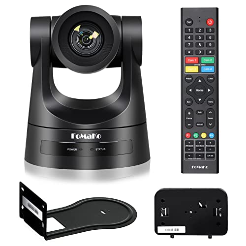 FoMaKo PTZ Camera HDMI 20x Optical Zoom 3G-SDI IP Live Streaming Camera, True to Life Colors, PoE Supports, HDMI PTZ Camera for Church Services Worship Education vMix OBS Wirecast (Black)