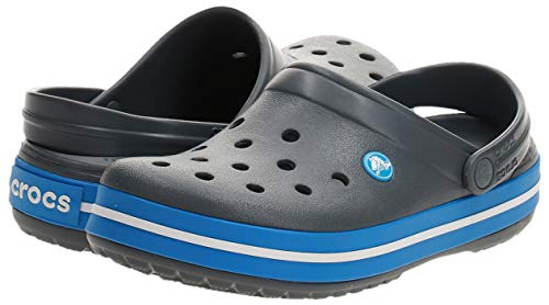 Crocs Men's and Women's Crocband Clog, Charcoal/Ocean, 14 Women/12 Men