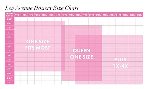 Leg Avenue Women's Plus Size Suspender Pantyhose, Black Fishnet, 1X