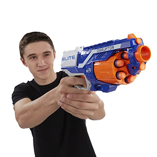 NERF Disruptor Elite Blaster -- 6-Dart Rotating Drum, Slam Fire, Includes 6 Official Nerf Elite Darts -- For Kids, Teens, Adults