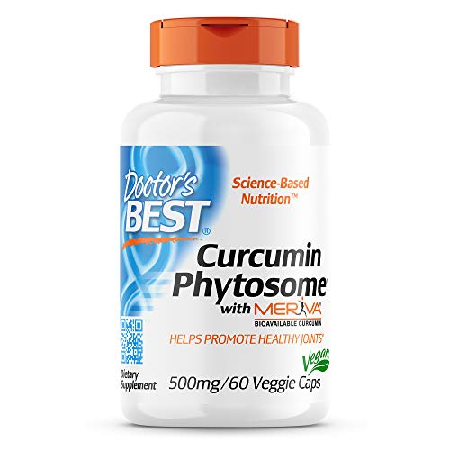 Doctor's Best Curcumin Phytosome with Meriva, Non-GMO, Vegan, Gluten Free, Soy Free, Joint Support, 500 mg 60 Veggie Caps