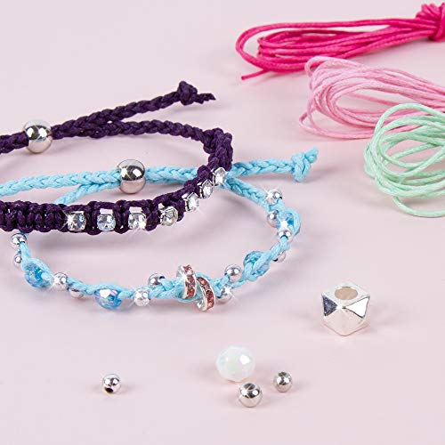 Make It Real: Rainbow Bling Bracelets Kit - Create 5 Unique Cord Charm Bracelets, 82 Pieces, Includes Play Tray, All-in-One, DIY Kit, Tweens and Girls, Arts and Crafts, Kids Ages 8+
