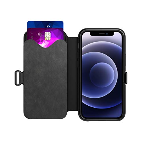 tech21 Evo Wallet Phone Case for Apple iPhone 12 Mini 5G with 12 ft. Drop Protection, Black