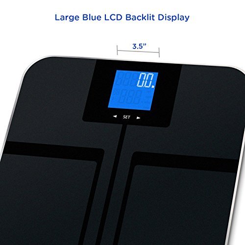EatSmart Digital Body Fat Scale with Auto Recognition Technology, Black