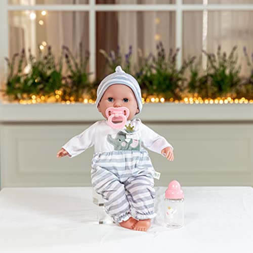 JC Toys Berenguer Boutique 15' Soft Body Baby Doll - Open/Close Eyes- Perfect for Children 2+ Designed by Berenguer, Purple, 30036