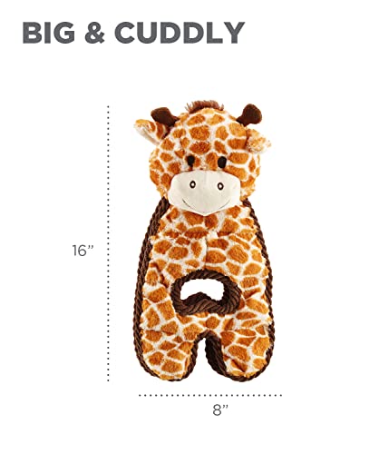 Charming Pet Cuddle Tugs Giraffe Plush Squeaky Dog Toy