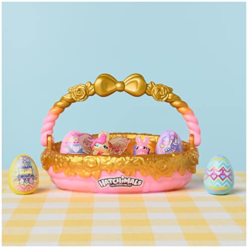 Hatchimals CollEGGtibles, Bunny Family Spring Basket (Gold/Pink) with 6 Characters, Kids Toys for Girls Ages 5 and up