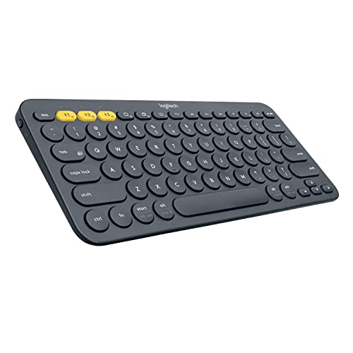 Logitech K380 Multi-Device Bluetooth Keyboard – Windows, Mac, Chrome OS, Android, iPad, iPhone, Apple TV Compatible – with Flow Cross-Computer Control and Easy-Switch up to 3 Devices – Dark Grey