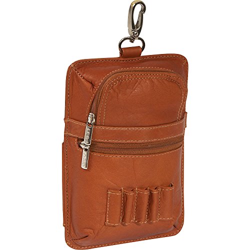 Piel Leather All In One Golf Pouch, Saddle, One Size