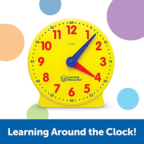 Learning Resources Big Time Student Clock, Teaching and Demonstration Clock, Develops Time and Early Math Skills, Clock for Learning, 12 Hour, Ages 5+